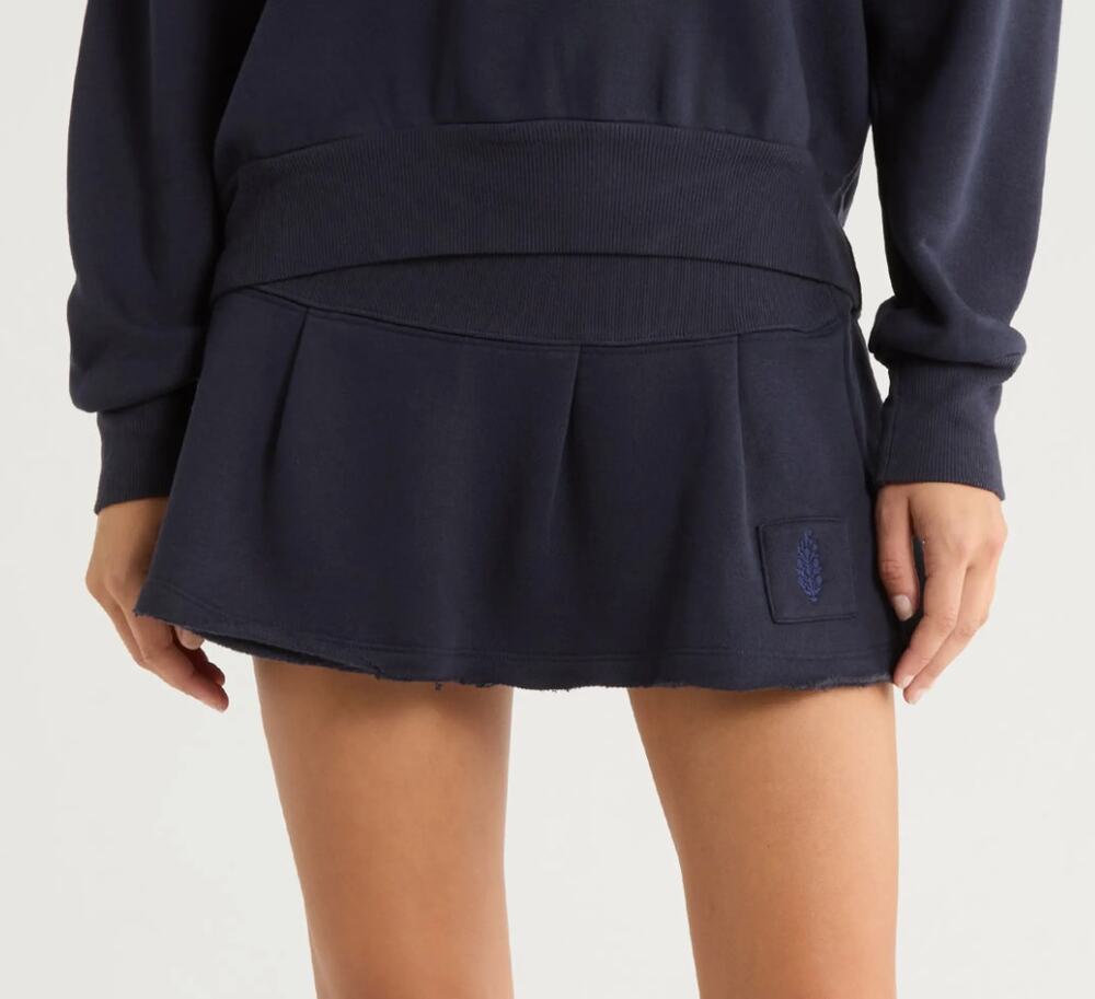 Free People Movement Navy Sprint to the Finish Mini Skirt (L)